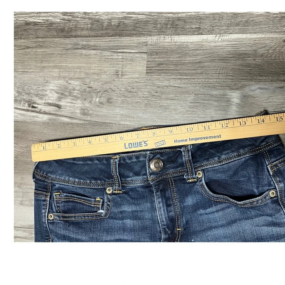American Eagle Outfitters Kick Boot Jeans Womens Size 6 Dark Wash Denim - Picture 6 of 7